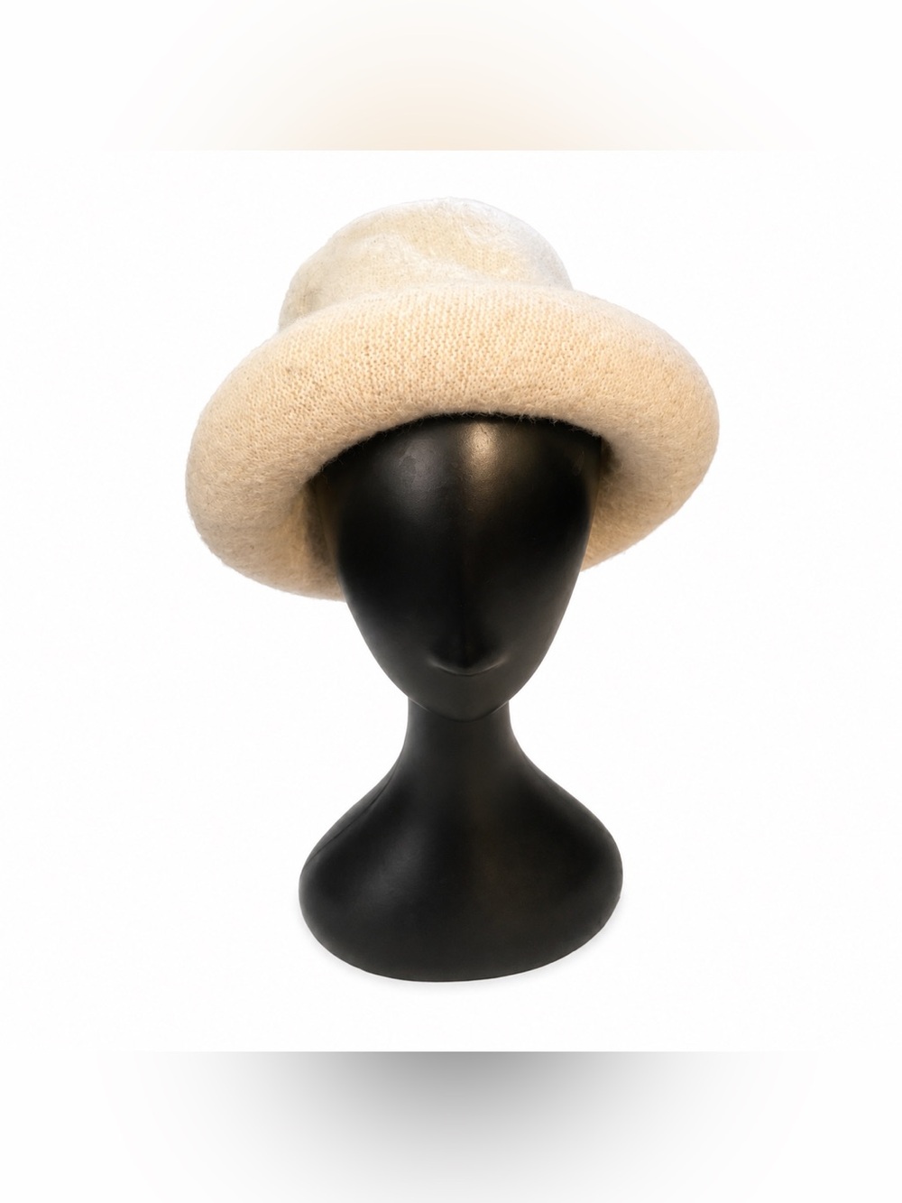 Vintage Stuffed Brim Cream wool Hat